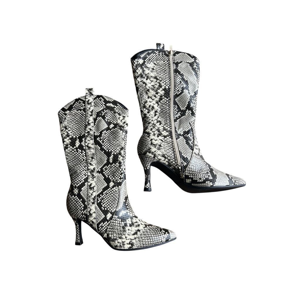Top Moda Kaylee Snake Pointed Toe Western Boots Sz 7